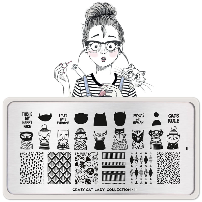 MoYou-London - Crazy Cat Lady 11 Stamping Plate