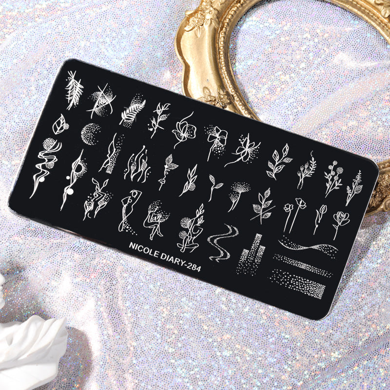 Nicole Diary - 284 Dancing Floral Stamping Plate