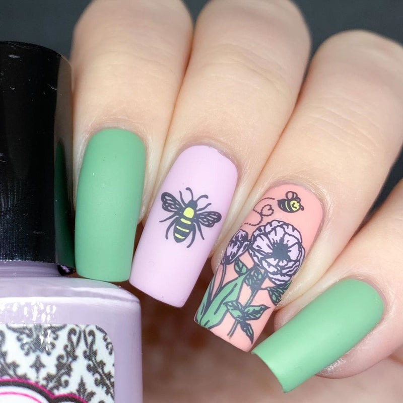 Layered Flowers Nail Stamping Plate Design 2019 | Maniology