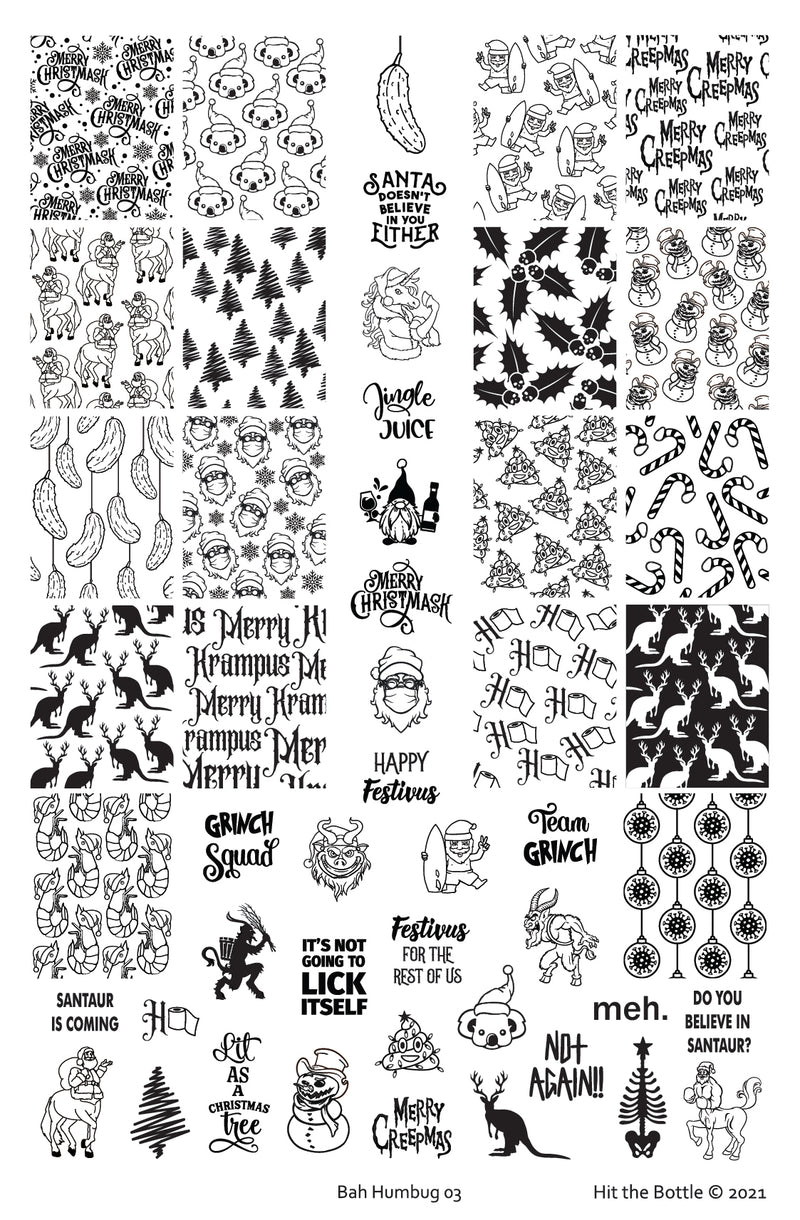 Hit The Bottle - Bah Humbug 03 Stamping Plate