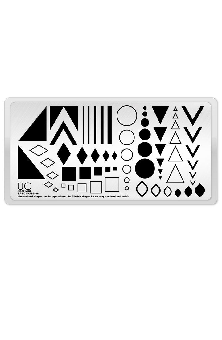 UberChic Beauty - UC Mini - Basic Shapes 01 Stamping Plate