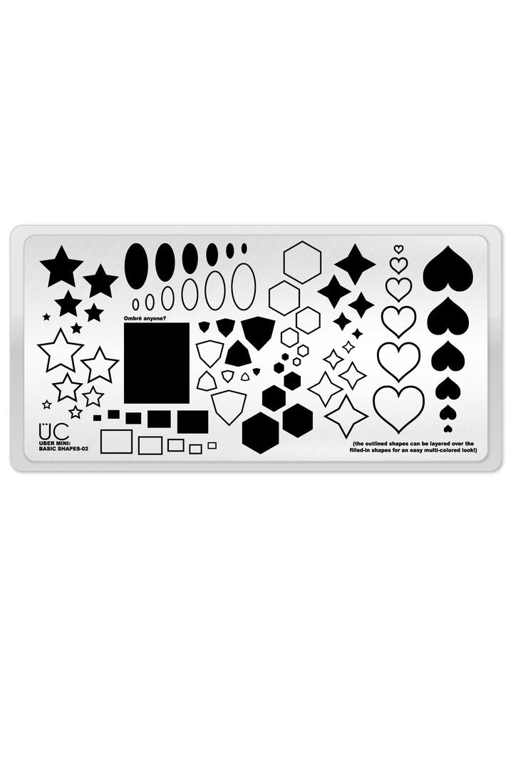 Mini Basic Shaps UberChic Beauty - UC Mini - Basic Shapes 02 Stamping Plate