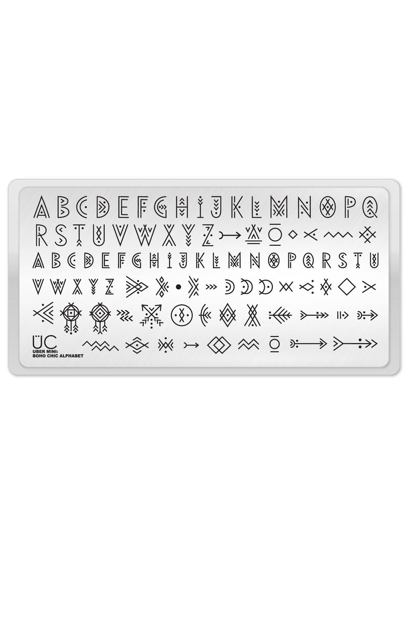 UberChic Beauty - UC Mini - Boho Chic Alphabet Stamping Plate