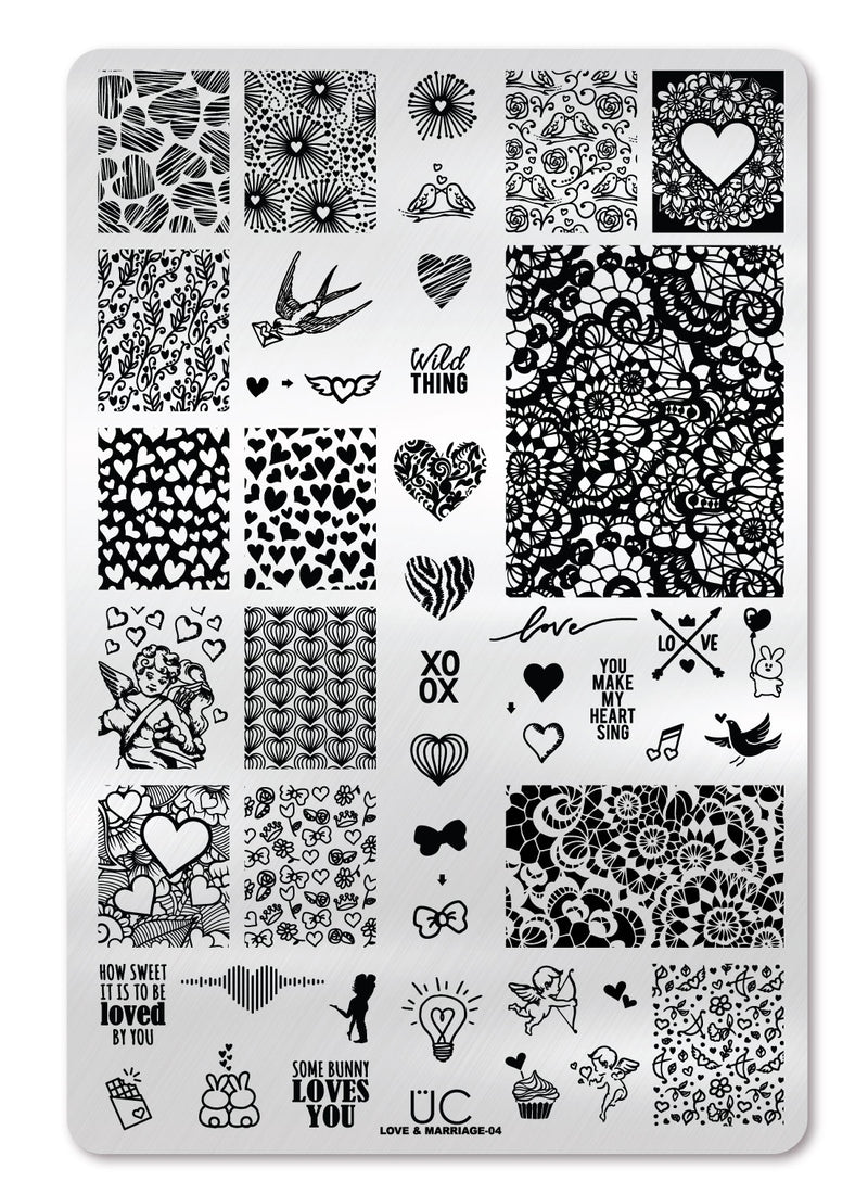 UberChic Beauty - Love & Marriage - 04 Stamping Plate (Discontinued by WUN)