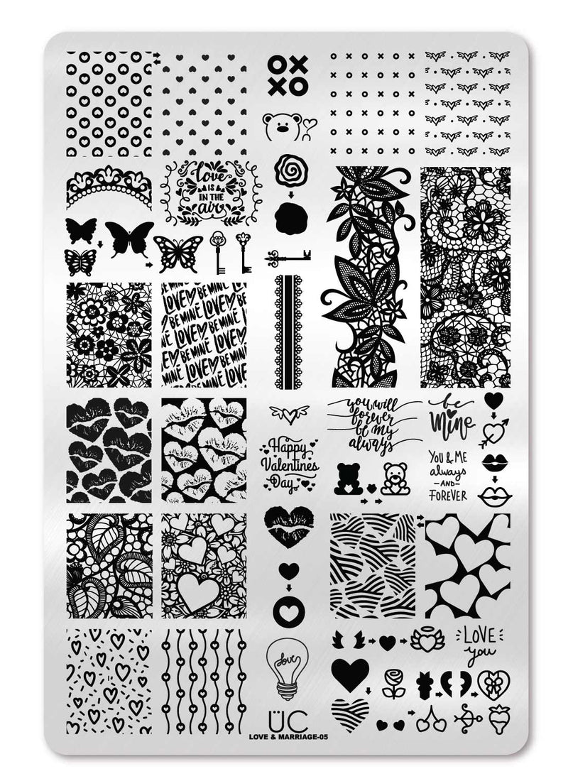 UberChic Beauty - Love & Marriage 05 Stamping Plate (Discontinued by WUN)