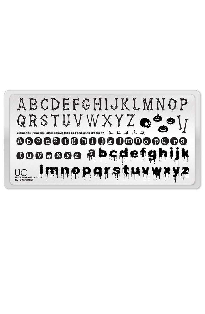 UberChic Beauty - UC Mini - Creepy Cute Alphabet Stamping Plate