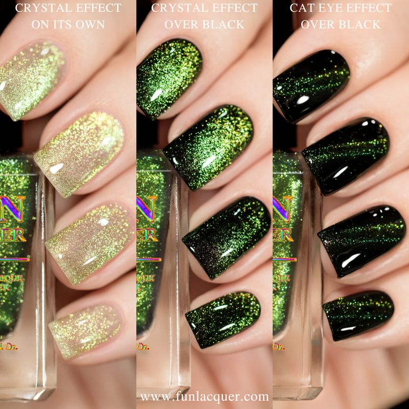 [Preorder, Ships Early Nov] F.U.N Lacquer - Green Rose Platinum Diamond Nail Polish (Magnetic)