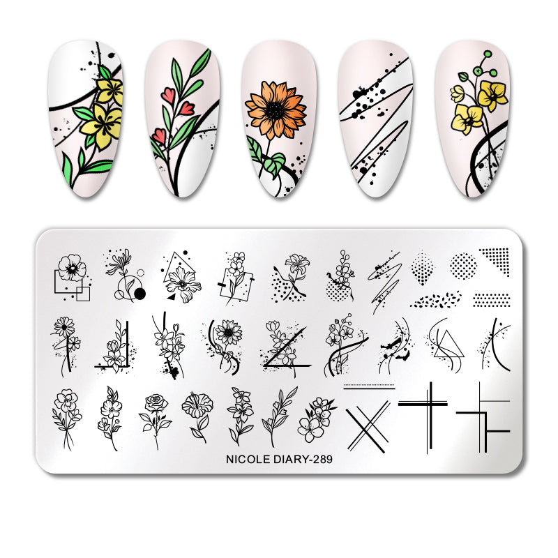 Nicole Diary - 289 Mod Flowers Stamping Plate
