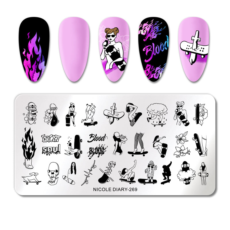 Nicole Diary - 269 Sk8ter Girl Stamping Plate