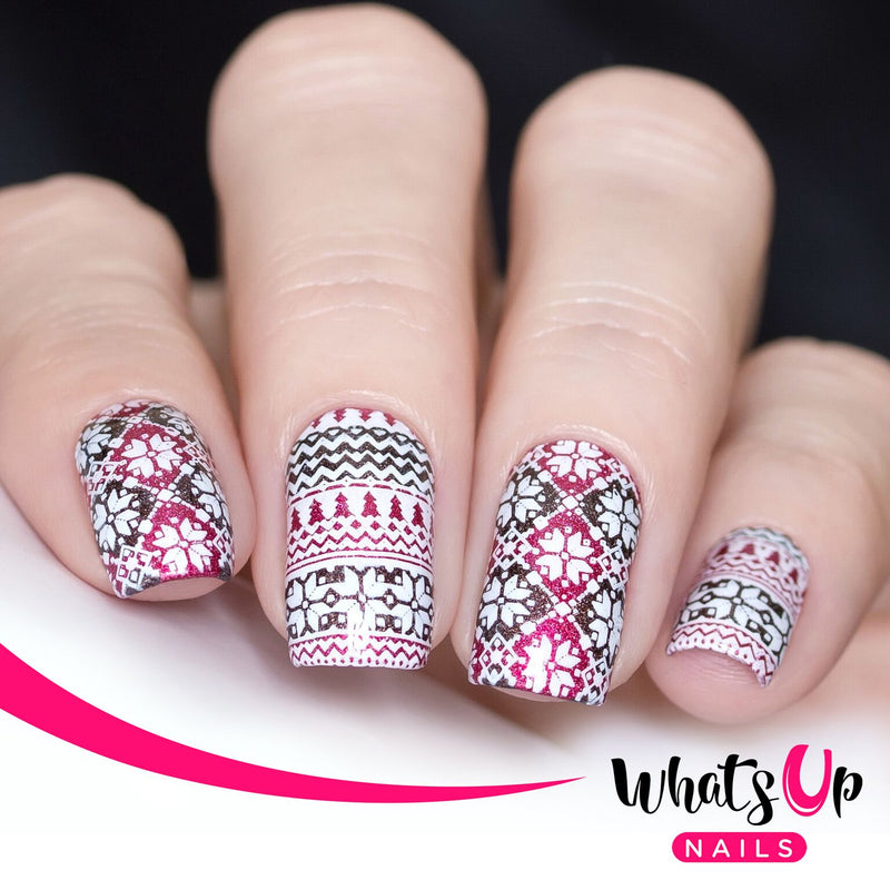 Whats Up Nails - B035 Icy Wonderland Stamping Plate