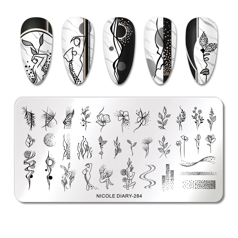 Nicole Diary - 284 Dancing Floral Stamping Plate