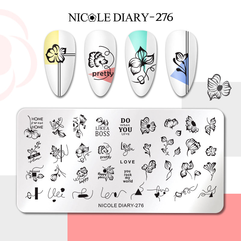 Nicole Diary - 276 Love You Petals Stamping Plate