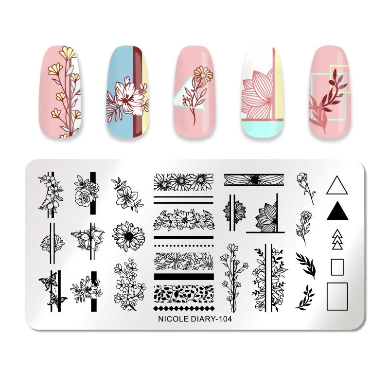 Nicole Diary - 104 Geometric Blooms Stamping Plate