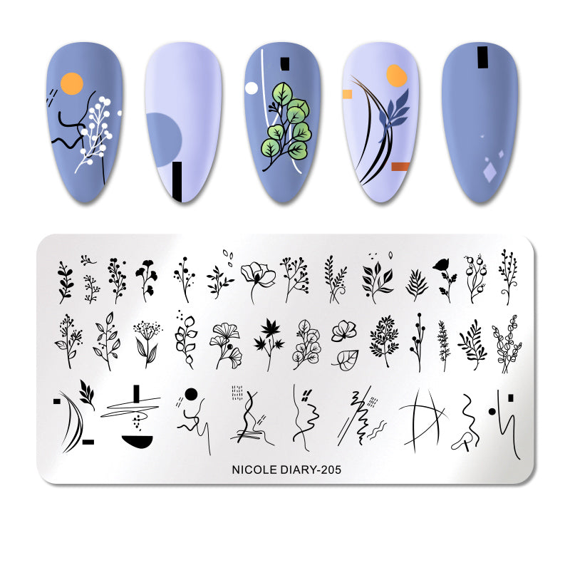 Nicole Diary - 205 Squiggly Flower Stamping Plate