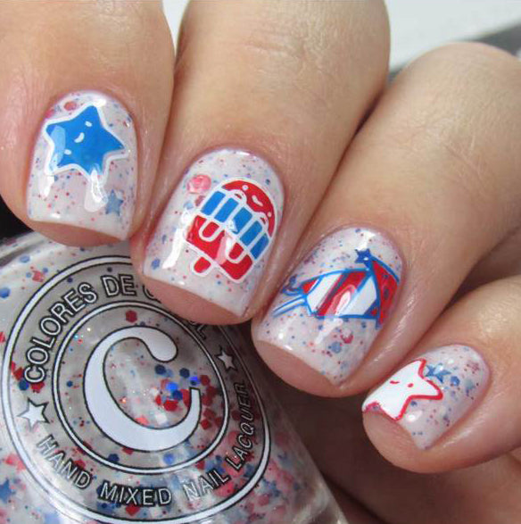 UberChic Beauty - UC Mini - Fourth of July Kawaii Stamping Plate