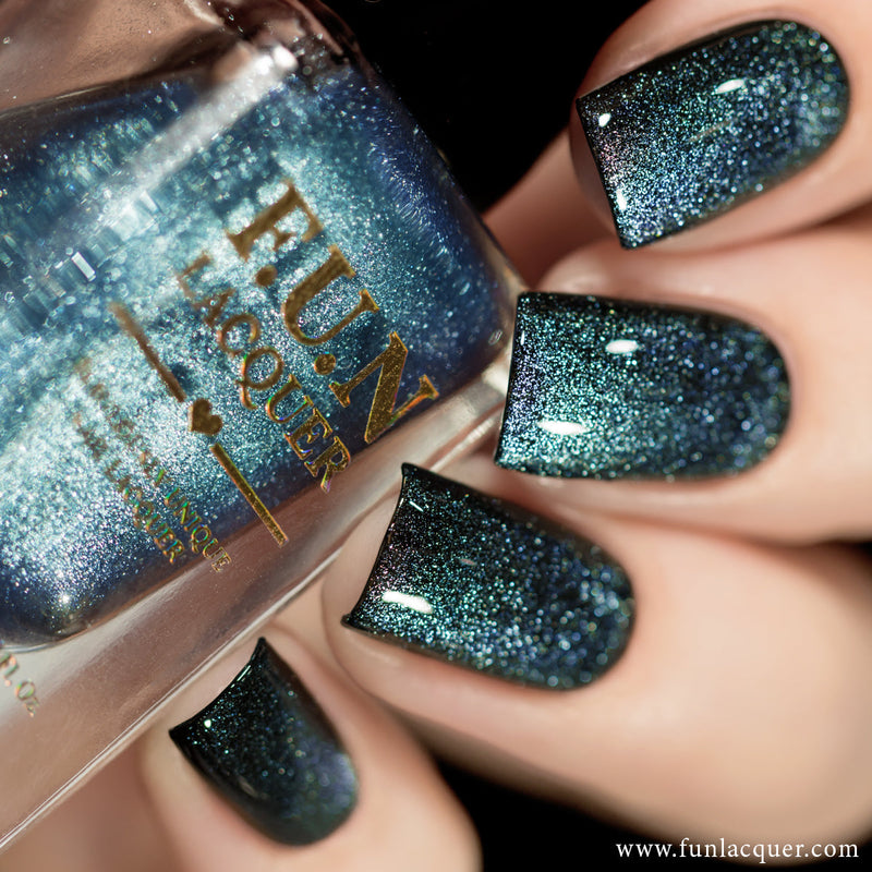[Preorder, Ships Early Nov] F.U.N Lacquer - Blue Rose Platinum Diamond Nail Polish (Magnetic)