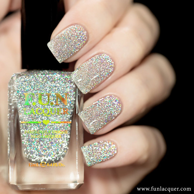 [Preorder, Ships Early Nov] F.U.N Lacquer - Flash Diamond Flake Nail Polish (Flash Reflective)
