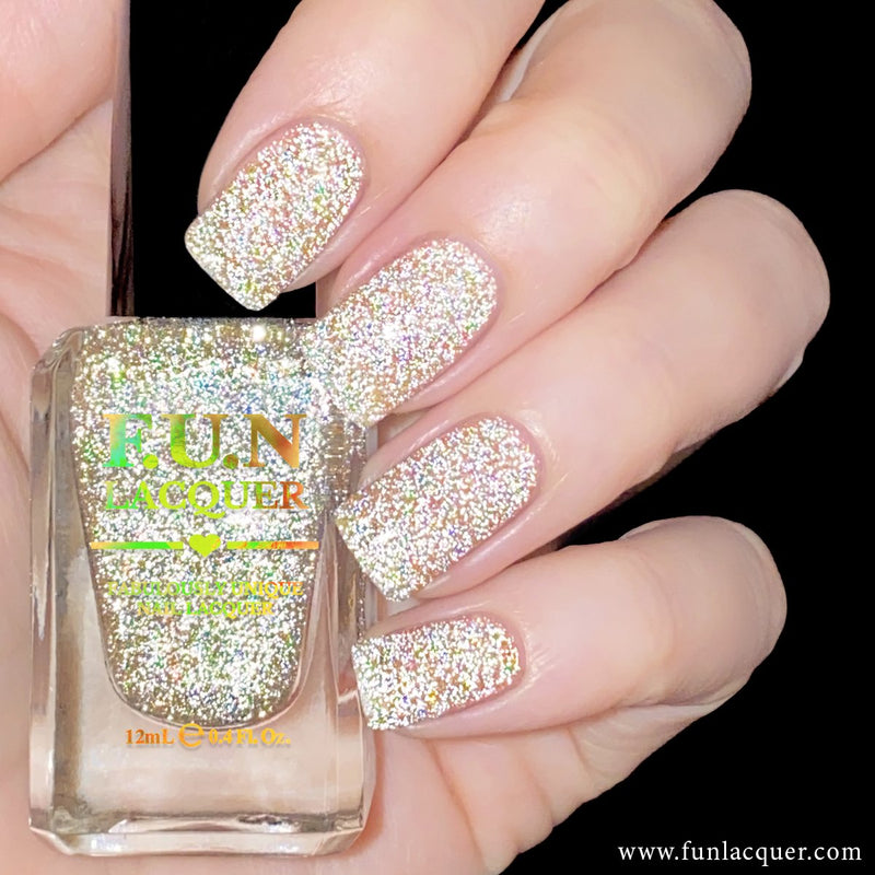 [Preorder, Ships Early Nov] F.U.N Lacquer - Flash Gold Diamond Dust Nail Polish (Flash Reflective)