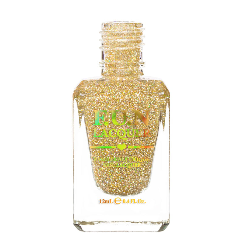[Preorder, Ships Early Nov] F.U.N Lacquer - Flash Gold Diamond Dust Nail Polish (Flash Reflective)