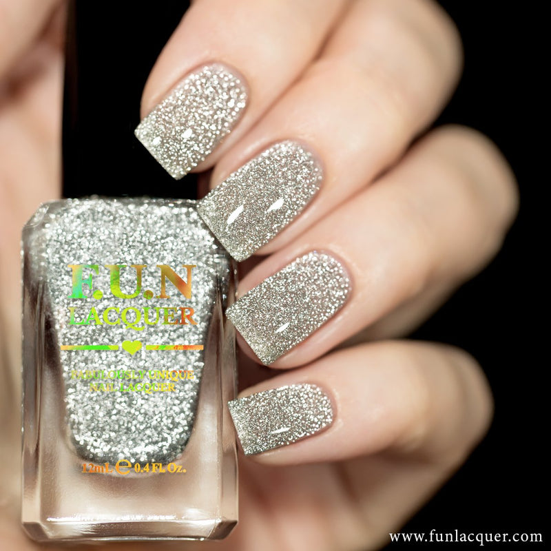 [Preorder, Ships Early Nov] F.U.N Lacquer - Flash Platinum Nail Polish (Flash Reflective)
