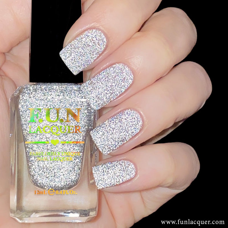 [Preorder, Ships Early Nov] F.U.N Lacquer - Flash Platinum Nail Polish (Flash Reflective)