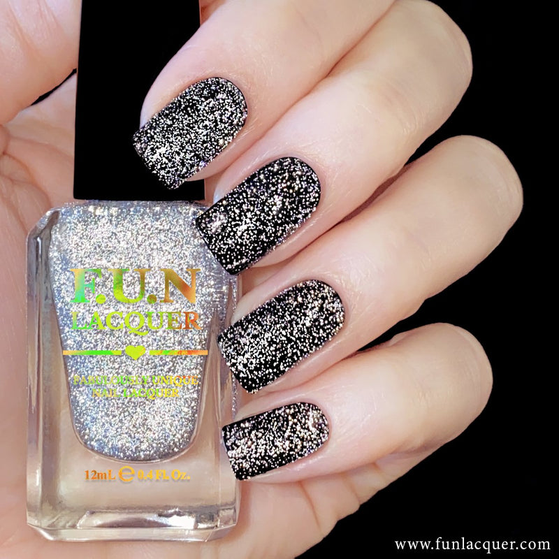[Preorder, Ships Early Nov] F.U.N Lacquer - Flash Platinum Nail Polish (Flash Reflective)