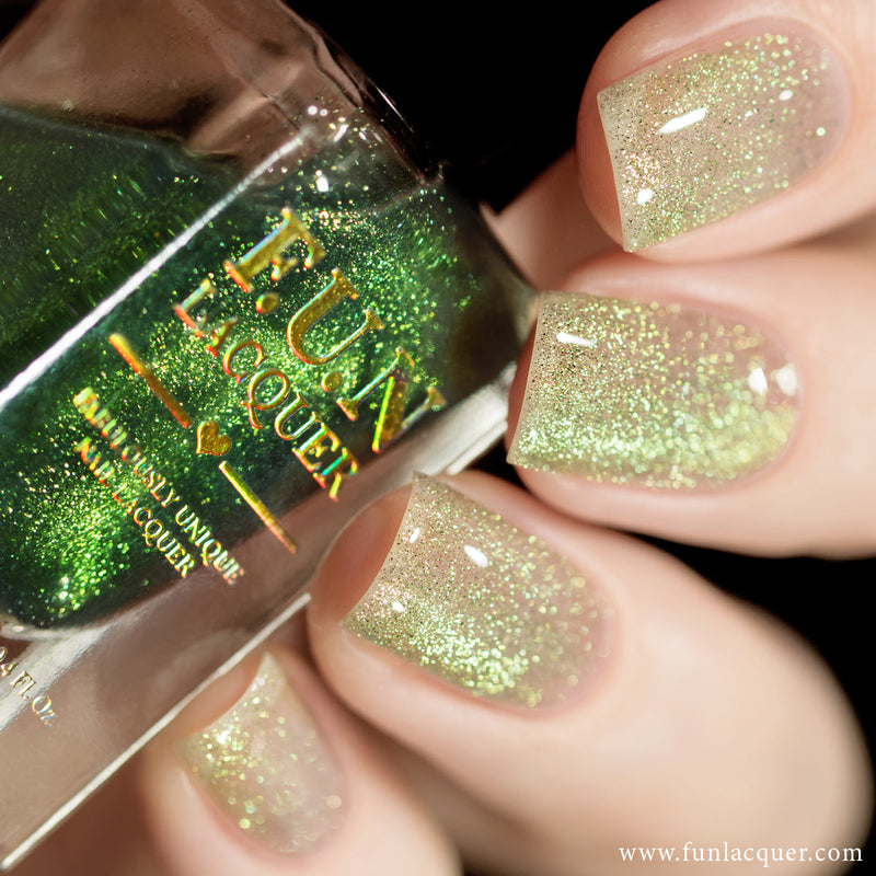 [Preorder, Ships Early Nov] F.U.N Lacquer - Green Rose Platinum Diamond Nail Polish (Magnetic)