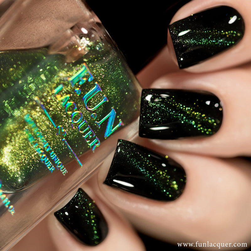 [Preorder, Ships Early Nov] F.U.N Lacquer - Green Rose Platinum Diamond Nail Polish (Magnetic)