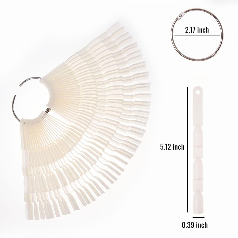 Maniology - 3-Tiered White Swatch Sticks With Ring 50pcs