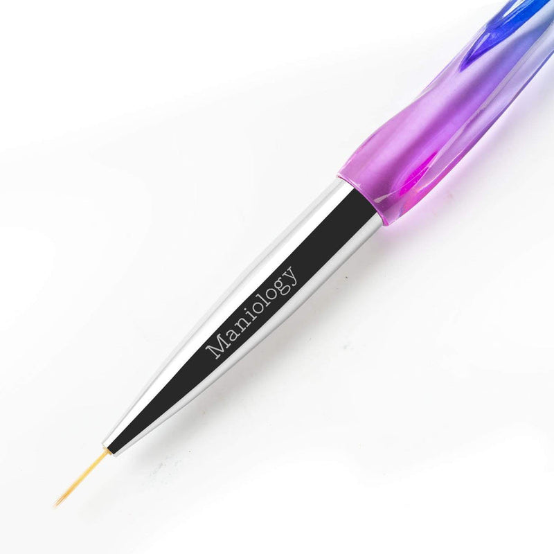 Maniology - 3pc Detailing Brush Set w/ Rainbow Gradient Acrylic Handles