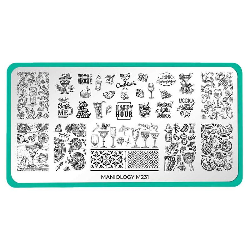 Maniology - M231 Happy Hour Stamping Plate