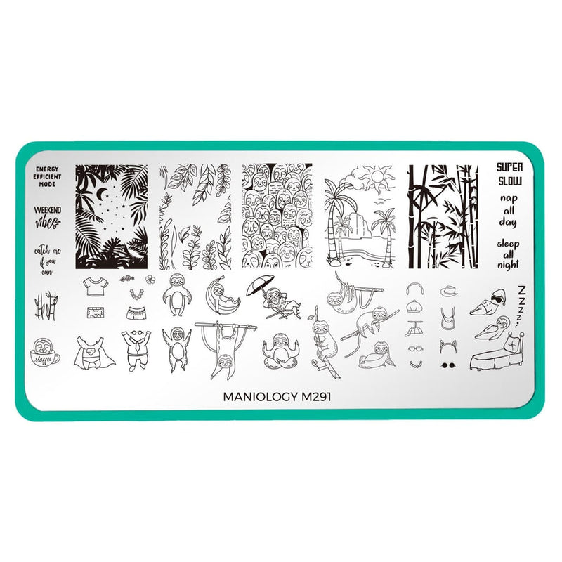 Maniology - M291 Sloth Life Stamping Plate