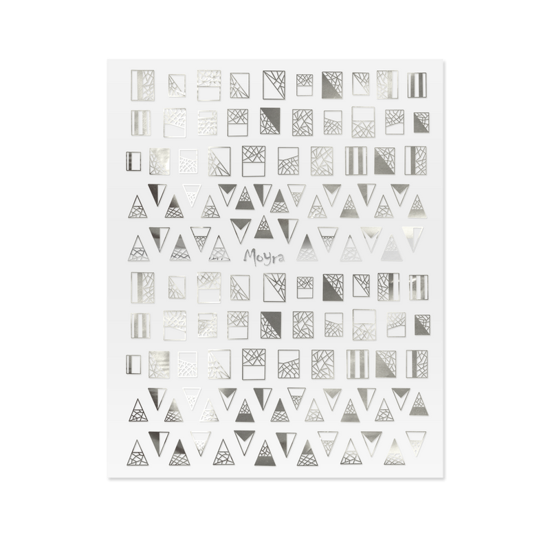 Moyra - Geometric Shapes No. 03 Nail Stickers (Silver)