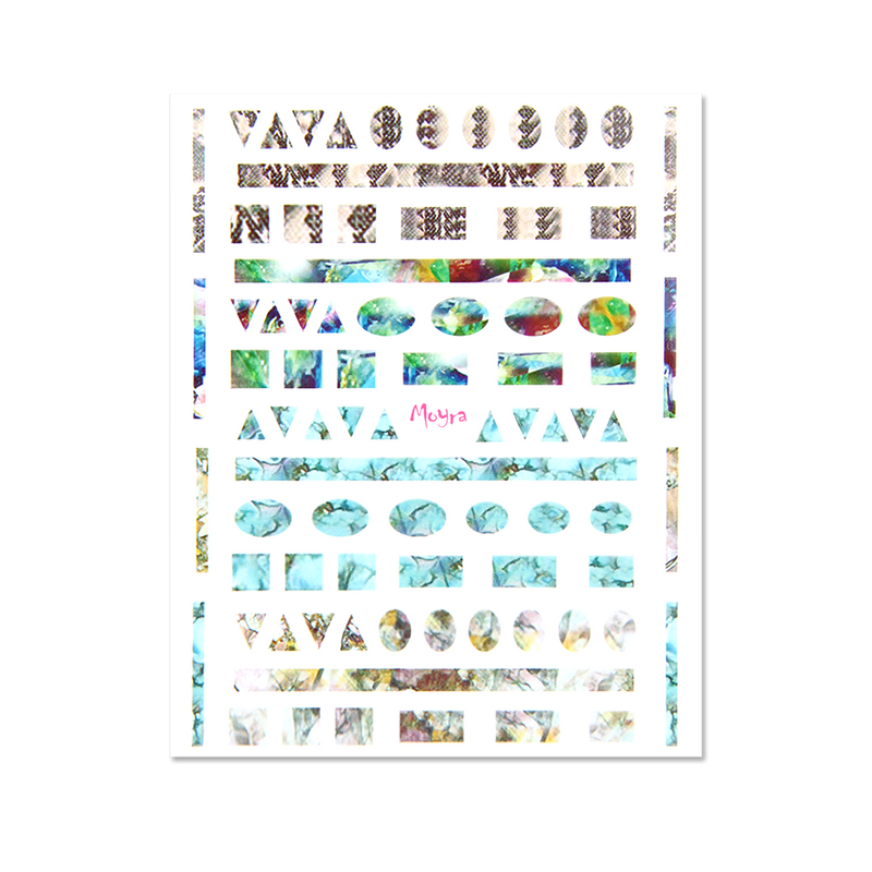 Moyra - Geometric Shapes No. 05 Nail Stickers (Teal)
