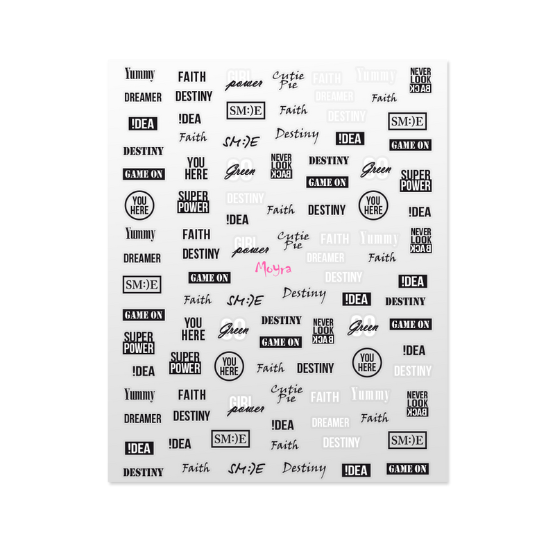 Moyra - Words No. 09 Nail Stickers (Black/White)