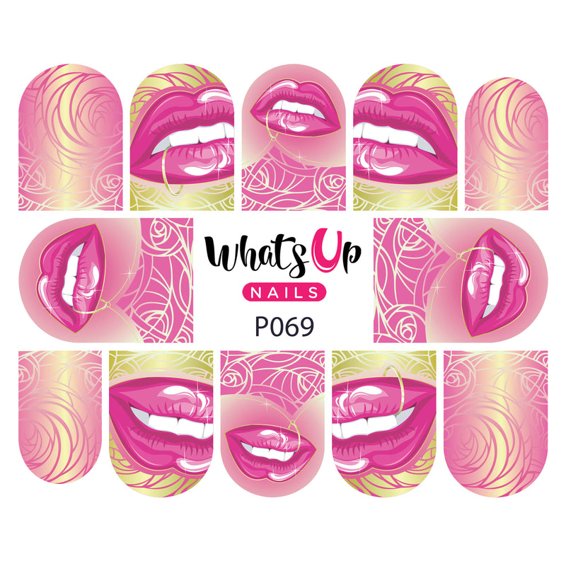 Whats Up Nails - P069 Gimmie a Kiss Water Decals
