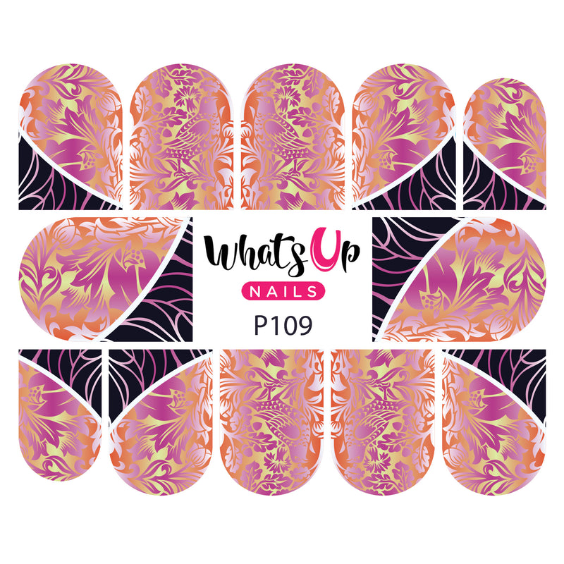 Whats Up Nails - P109 Two Birds In The Bush Water Decals