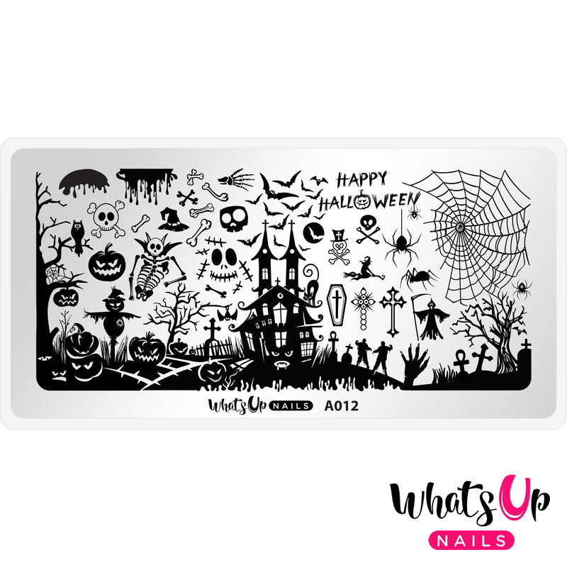 Whats Up Nails - A012 Happy Halloween Stamping Plate
