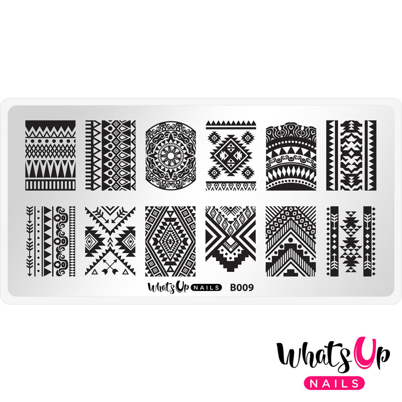 Whats Up Nails - B009 Lost in Aztec Stamping Plate
