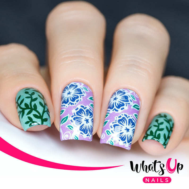 Whats Up Nails - B018 Fields of Flowers Stamping Plate