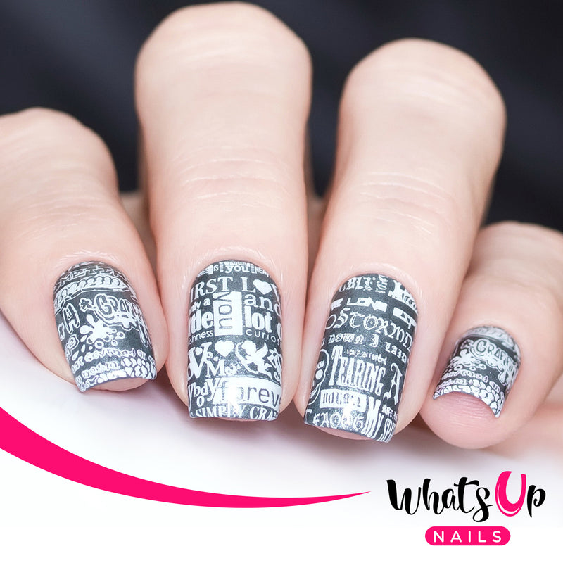 Whats Up Nails - B019 Words of Emotions Stamping Plate