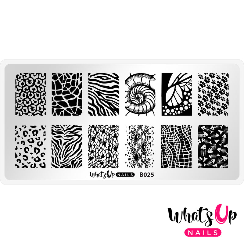 Whats Up Nails - B025 Animalistic Nature Stamping Plate