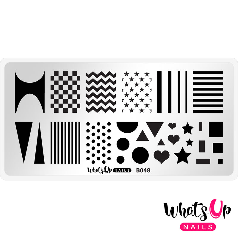 Whats Up Nails - B048 Simple Shapes Stamping Plate