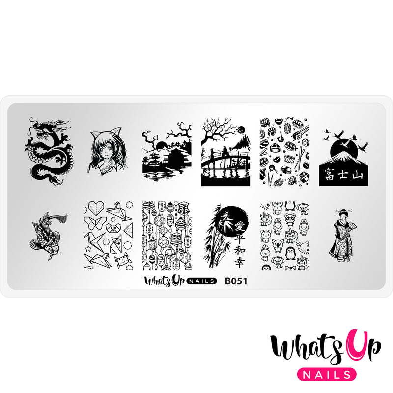 Whats Up Nails - B051 I Just Want Sushi Stamping Plate