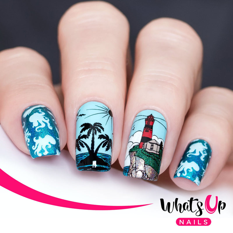 Whats Up Nails - B056 Coasting to the Sea Stamping Plate