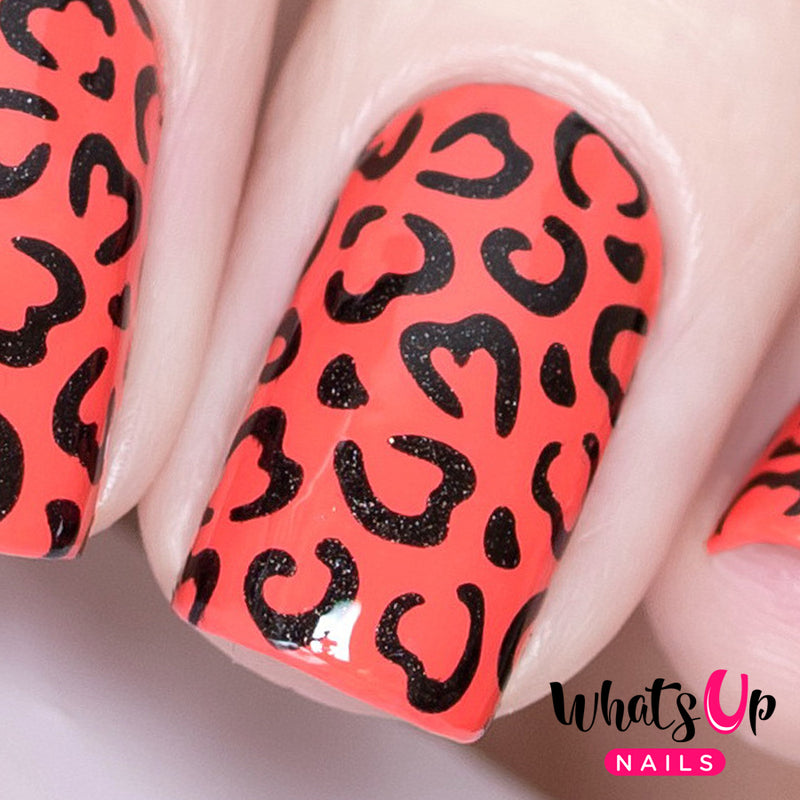 Whats Up Nails - Cheetah Hearts Stencils