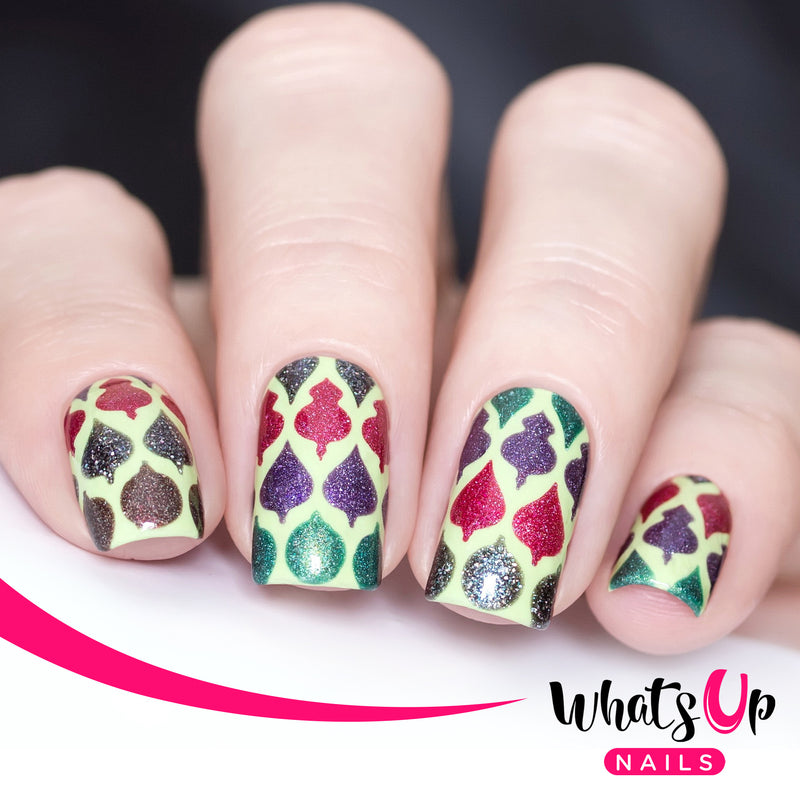 Whats Up Nails - Christmas Bulbs Stencils