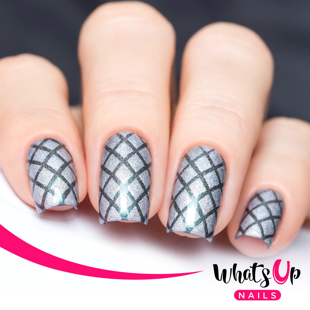 Whats up nails - diamond pattern stencils