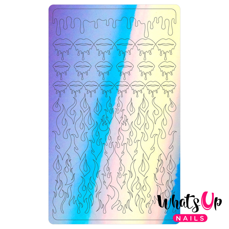 Whats Up Nails - Dripping Flames Stickers (Blue) - Daily Charme Collaboration