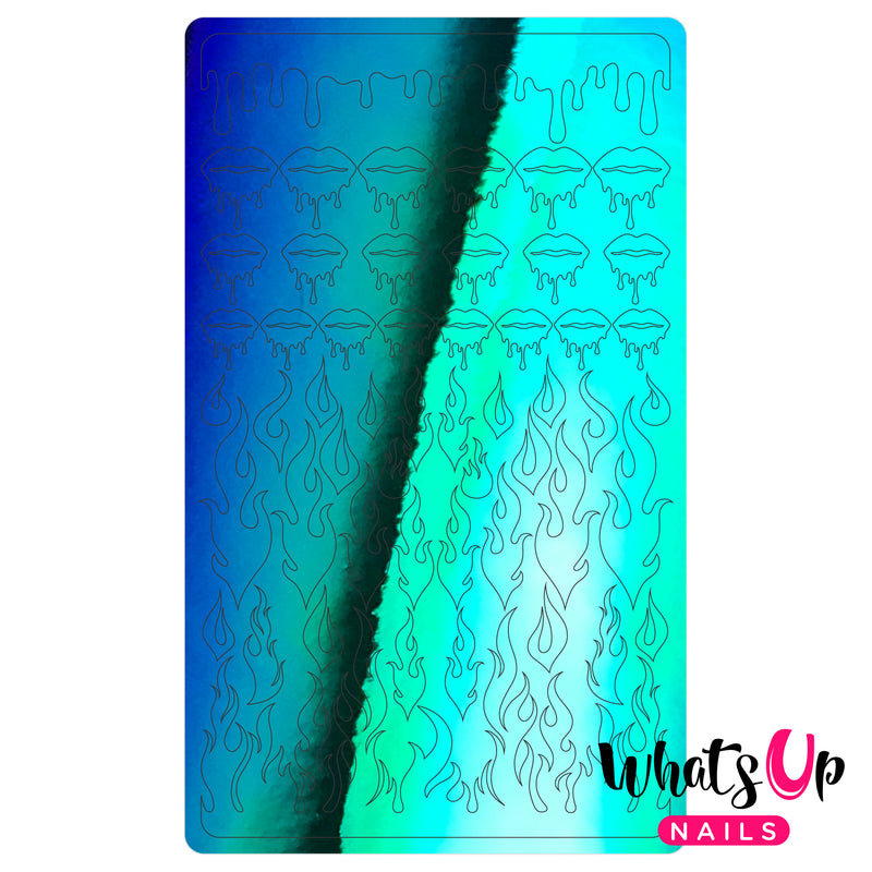 Whats Up Nails - Dripping Flames Stickers (Green) - Daily Charme Collaboration
